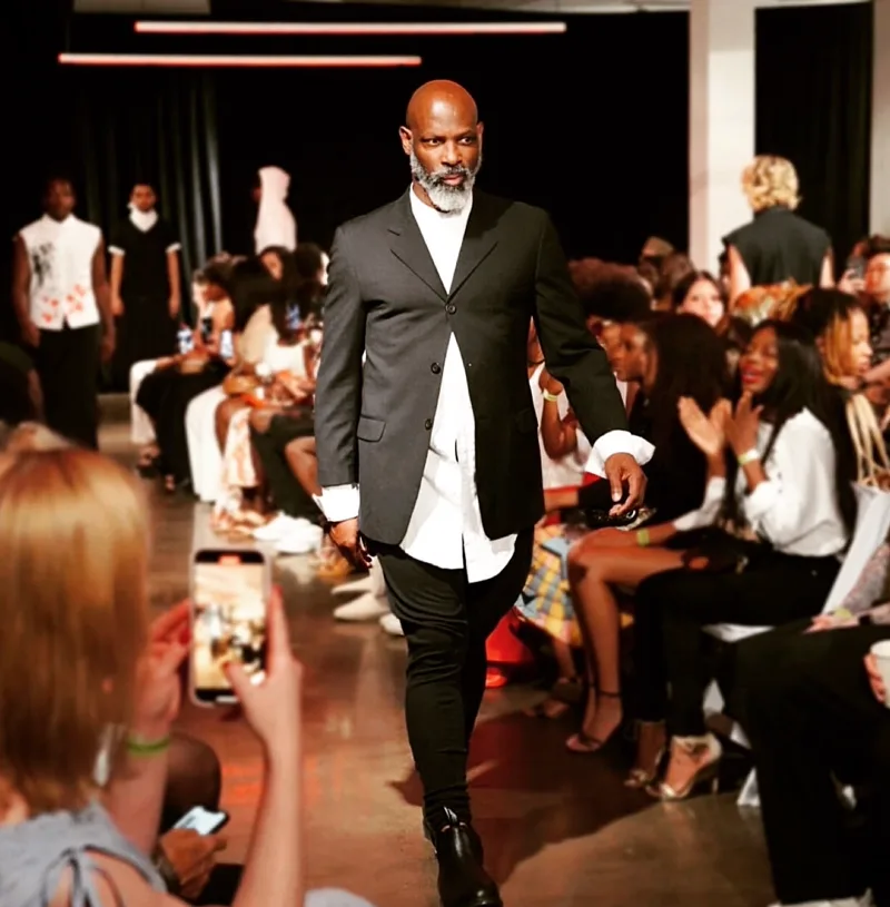 Aubrey K. Gardner on the runway at Melbourne Fashion Week